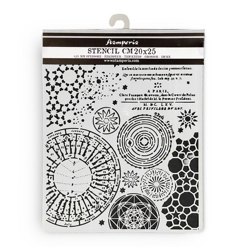 Stamperia Stencil 7.87"X9.84"-Fortune Macrocosm Mixed Patterns 5A00254T-1G83V - 5993110034520