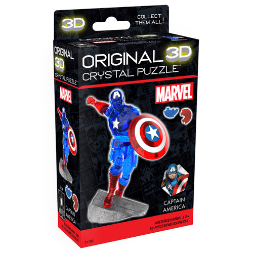 BePuzzled 3D Licensed Disney's Marvel Crystal Puzzles-Captain America - 5A0027DS-1G9QG