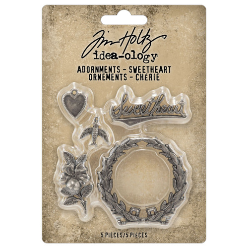 Tim Holtz Idea-ology Adornments Sweetheart-5 Pieces - 5A0024M5-1G801 - 040861943634