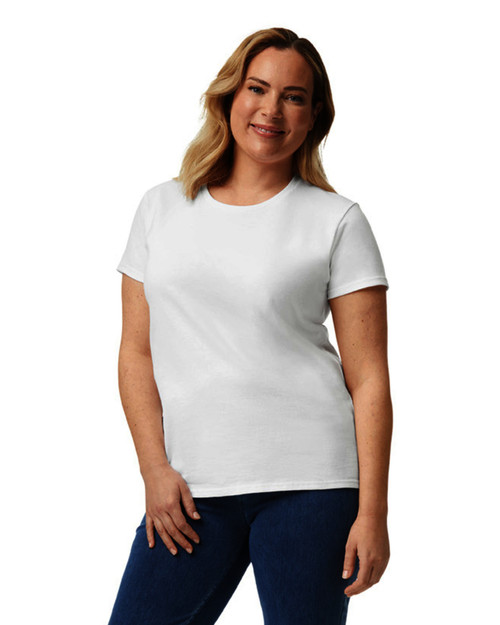 3 Pack Gildan Ladies Short Sleeve Crew Shirt-White XLarge 5A00241R-1G7BT