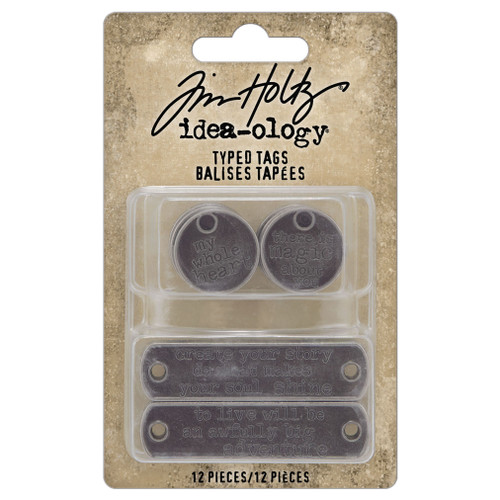 Tim Holtz Idea-ology Typed Tags-12 Pieces 5A0024MR-1G80K - 040861943825