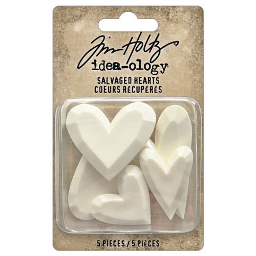 Tim Holtz Idea-ology Salvaged Hearts-5 Pieces 5A0024MS-1G80J - 040861943801