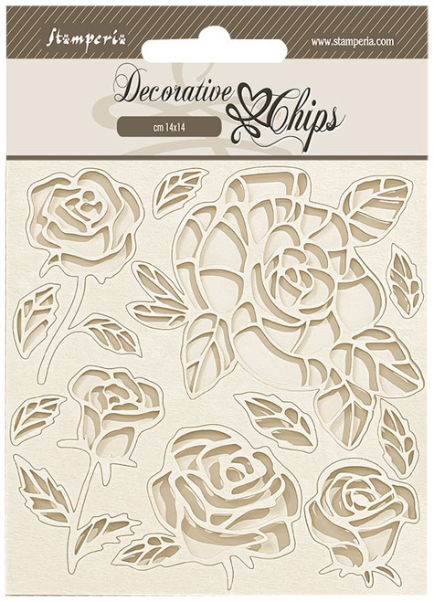 Stamperia Decorative Chips 5.5"X5.5"-Shabby Rose Roses 5A00254G-1G82D - 5993110034926