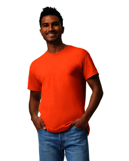 Gildan Adult Short Sleeve Crew Shirt-Safety Orange-Medium 5A0023X1-1G72L