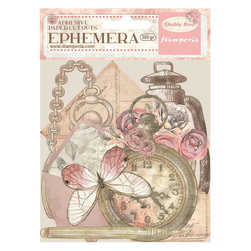 Stamperia Cardstock Ephemera Adhesive Paper Cut Outs-Shabby Rose 5A00255X-1G82L - 5993110034919