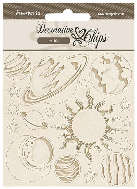 Stamperia Decorative Chips 5.5"X5.5"-Fortune Planets 5A00255P-1G82X - 5993110035572