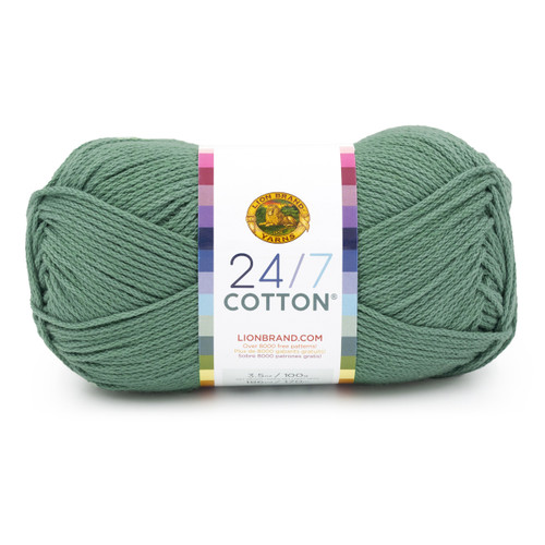 Lion Brand 24/7 Cotton Yarn-Spruce 761-1G9M9 - 023032132815