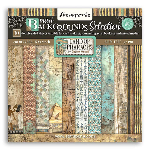 Stamperia Backgrounds Double-Sided Paper Pad 12"X12" 10/Pkg-Fortune - 5A002561-1G82Z - 5993110034322