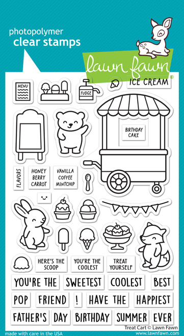 Lawn Fawn Clear Stamps 4"X6"-Treat Cart - 5A00286Q-1GB8K - 789554581561