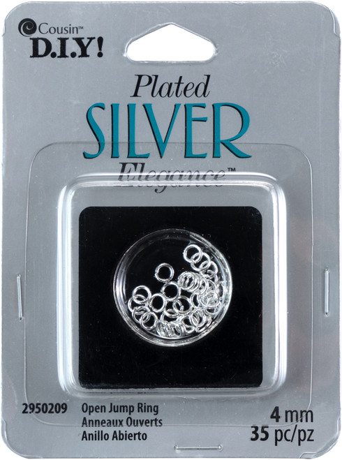 3 Pack CousinDIY Plated Silver Elegance Metal Findings-Open Jump Rings 4mm 35/Pkg 295SLVPL-0209 - 016321078949