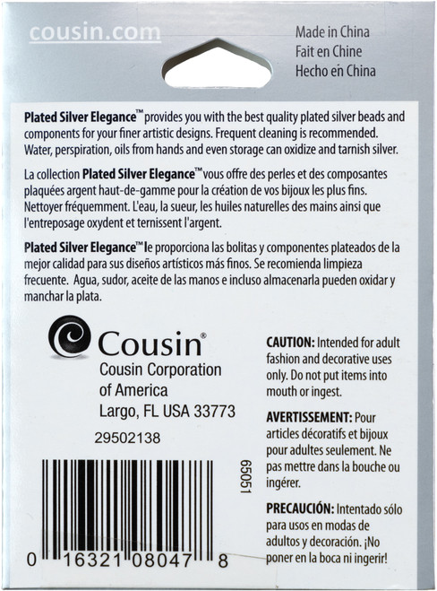 3 Pack Cousin Plated Silver Elegance Metal Findings-Spiral Connectors 4/Pkg 5A002F6P-2138