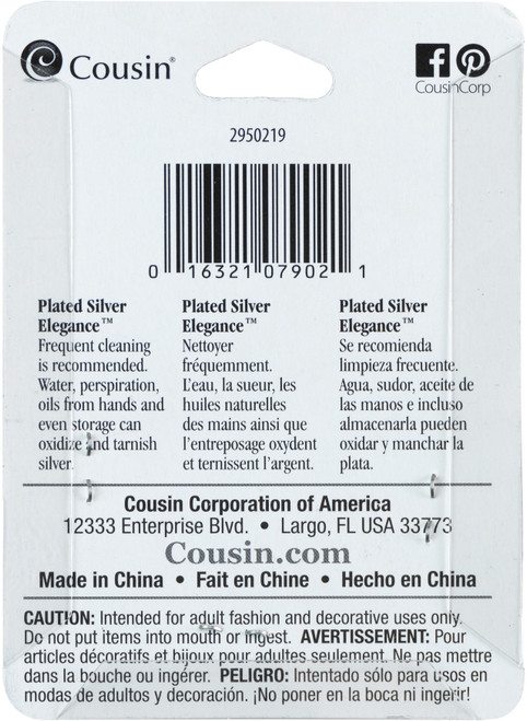 Cousin Plated Silver Elegance Metal Findings-Link Chain 34" 1/Pkg A50026LH-0219