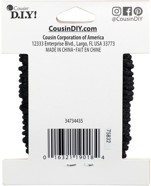 3 Pack Cousin Fun Pack Satin Rattail Cord 8yd-Black 34734435