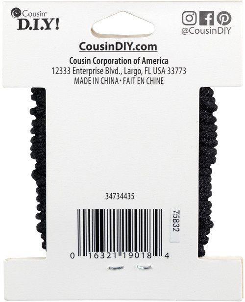 3 Pack - CousinDIY Fun Pack Satin Rattail Cord 8yd-Black - 34734435