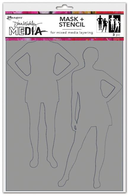 3 Pack Dina Wakley Media Stencils 9"X6"-Old School Silhouettes MDS-1G9R0 - 789541083108