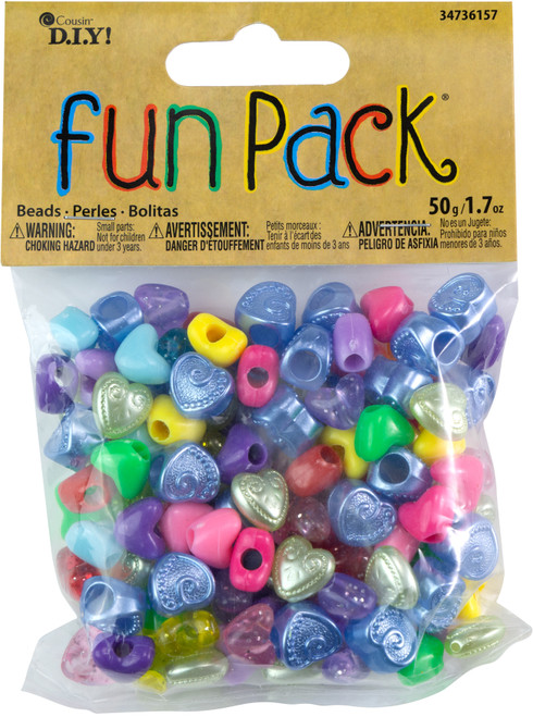 6 Pack CousinDIY Acrylic Pony Beads-Multicolor Hearts 34736157 - 191648053906