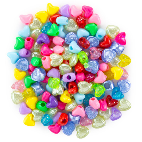 CousinDIY Acrylic Pony Beads-Multicolor Hearts - 34736157