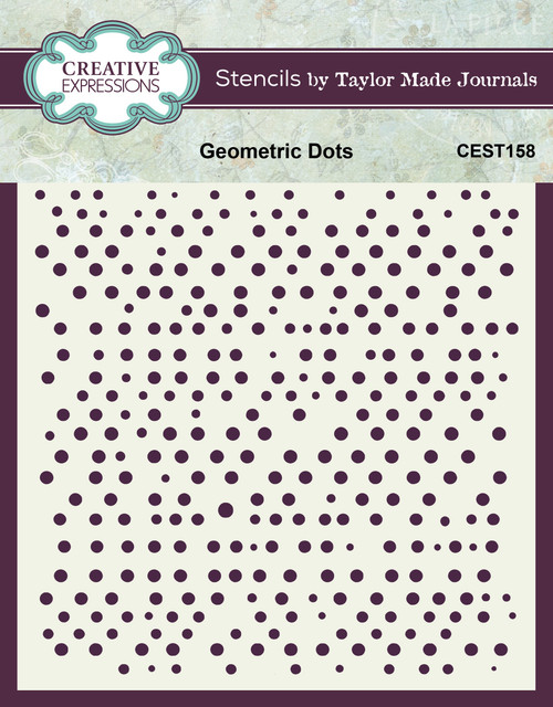 3 Pack Creative Expressions Taylor Made Journals Stencil 6"X6"-Geometric Dots 5A0025ML-1G8D2 - 5055305989012