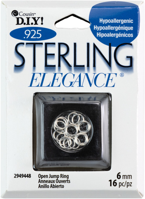 CousinDIY Sterling Elegance 925 Silver Beads & Findings-Open Jump Rings 6mm 16/Pkg SE29494-48 - 016321490581