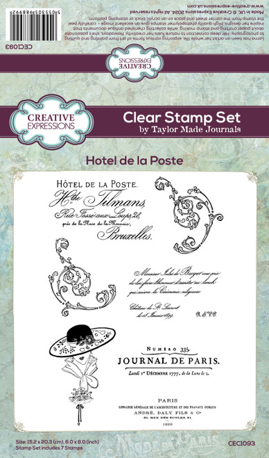 Creative Expressions Taylor Made Journals Clear Stamp 6"X8"-Hotel De La Poste 5A0025MN-1G8DL - 5055305988992