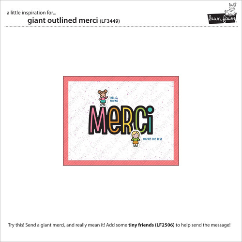 Lawn Cuts Custom Craft Die-Giant Outlined Merci - 5A002880-1GB7H Lawn Cuts Custom Craft Die-Giant Outlined Merci - 5A002880-1GB7H