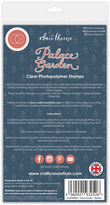 Craft Consortium Photopolymer Stamp Set-Majestic, Palace Garden - 5A00285K-1GB6D Craft Consortium Photopolymer Stamp Set-Majestic, Palace Garden - 5A00285K-1GB6D