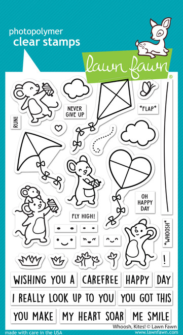 Lawn Fawn Clear Stamps 4"X6"-Whoosh, Kites! - 5A002878-1GB8F - 789554581653