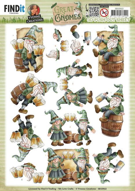 10 Pack Find It Trading Yvonne Creations Punchout Sheet-Party Gnomes 5A0028N7-1GBPY - 8718715138292