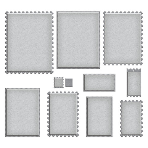 Spellbinders Etched Dies-Nested Postage Labels & Tag - 5A0028L8-1GBNK