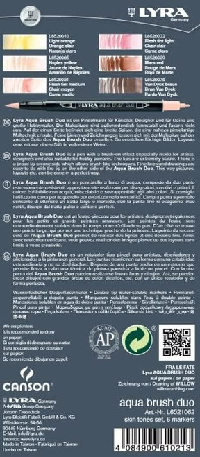 Lyra Aqua Brush Duo Brush Markers 6/Pkg-Skin Set - 5A0027QX-1GB2F Lyra Aqua Brush Duo Brush Markers 6/Pkg-Skin Set - 5A0027QX-1GB2F