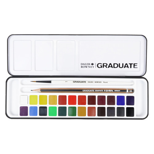 Daler-Rowney Graduate Watercolor Student Set 24/Pkg-Assorted Colors 5A0027R8-1GB2S