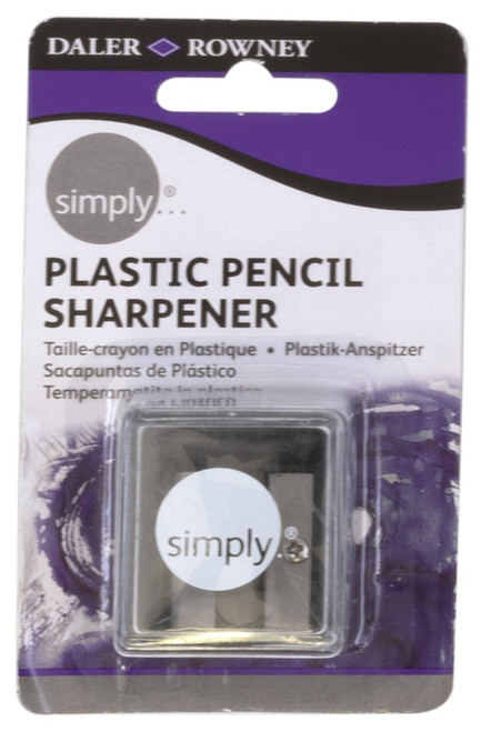 12 Pack Daler-Rowney Simply Plastic Pencil Sharpener-Black 5A0027QS-1GB2H - 5011386091969