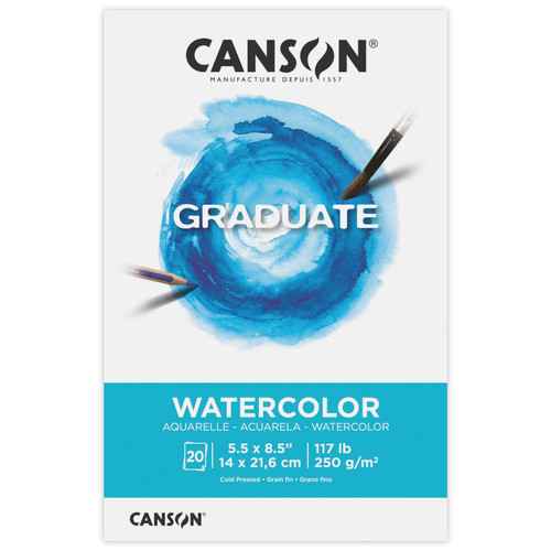 3 Pack Canson Graduate Series Watercolor Pad 5.5"X8.5"-20 Sheets 5A0027QV-1GB2X - 3148950066350