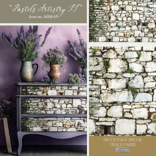 2 Pack - Prima Re-Design Decoupage Decor Tissue Paper 19"X30"-Pastels Artistry II - REDTP-1GBBX 2 Pack - Prima Re-Design Decoupage Decor Tissue Paper 19"X30"-Pastels Artistry II - REDTP-1GBBX