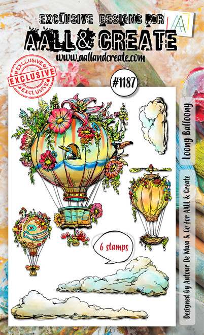 AALL And Create A6 Photopolymer Clear Stamp Set-Loony Balloony 5A0027FX-1G9RD - 5060979167093