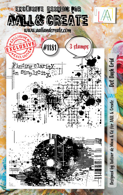 AALL And Create A7 Photopolymer Clear Stamp Set-Dot Dash Grid - 5A0027FL-1G9RP - 5060979166782