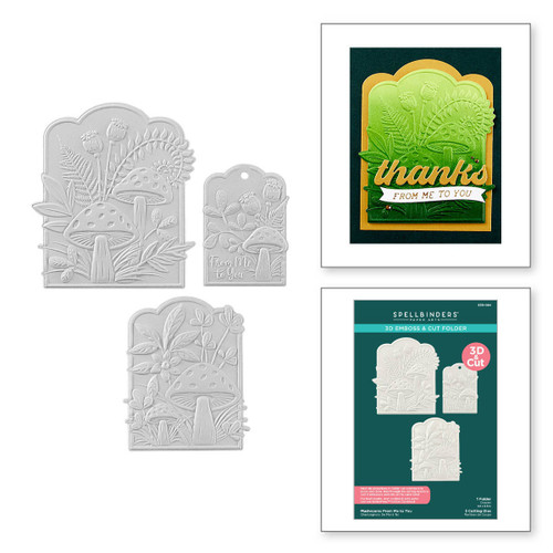 Spellbinders 3D Embossing Folder From Sealed 3D Botanicals-Mushrooms From Me To You 5A0028M0-1GBP5