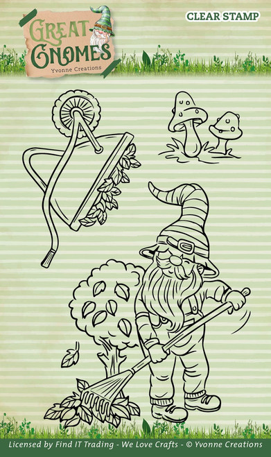 Find It Trading Yvonne Creations Clear Stamps-Gardening Gnome, Great Gnomes 5A0028N5-1GBQ3 - 8718715137882