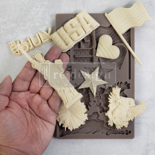 Prima Marketing Re-Design Mould 5"X8"X8mm-Happy 4th MOULD-1GBQ9