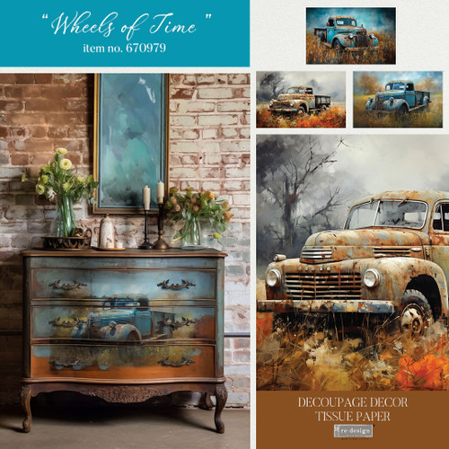 Prima Re-Design Decoupage Decor Tissue Paper-Wheels Of Time 5A0028B0-1GBC7