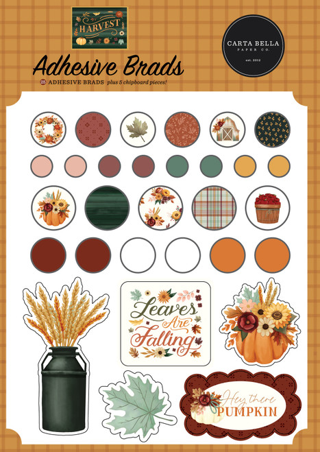 Carta Bella Decorative Brads-Harvest 5A0028VK-1GBYC - 691835431796