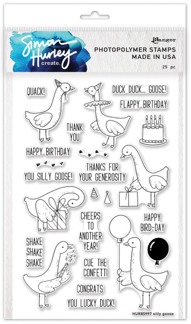 Simon Hurley create. Clear Stamps 6"X9"-Silly Goose - 5A0027FB-1G9R4 - 789541085997