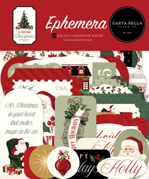 Carta Bella Cardstock Ephemera-Icons, A Vintage Christmas - 5A0028RW-1GBV2 - 732388407927