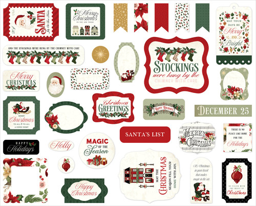 Carta Bella Cardstock Ephemera-Icons, A Vintage Christmas 5A0028RW-1GBV2