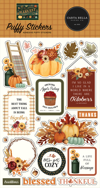 Carta Bella Puffy Stickers-Harvest 5A0028W8-1GBTZ - 691835432199