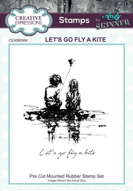 Creative Expressions 3.5"X5.25" Rubber Stamp By Andy Skinner-Let's Go Fly A Kite 5A0028Q3-1GBRN - 5055305988947