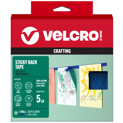 VELCRO(R) Brand Sticky Back Tape .75"X10'-Blue - 5A0027DW-1G9QK - 075967400606