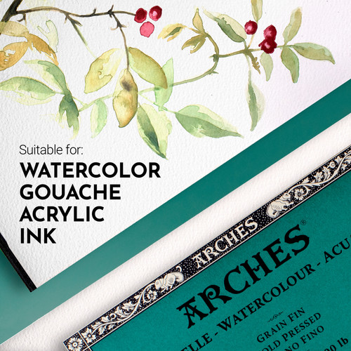 Arches Aquarelle Heavyweight Watercolor Block 12"x16"- 300lb, 10 Sheets - 5A0029BQ-1GCP3 Arches Aquarelle Heavyweight Watercolor Block 12"x16"- 300lb, 10 Sheets - 5A0029BQ-1GCP3