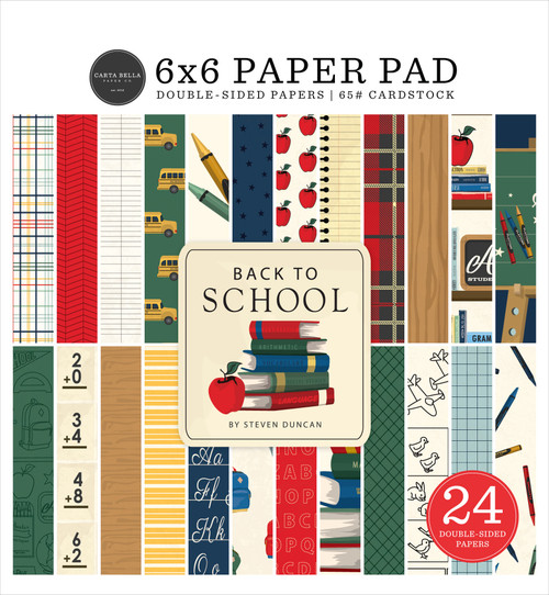 Carta Bella Double-Sided Paper Pad 6"X6"-Back To School 5A00293Z-1GCF5 - 732388411924