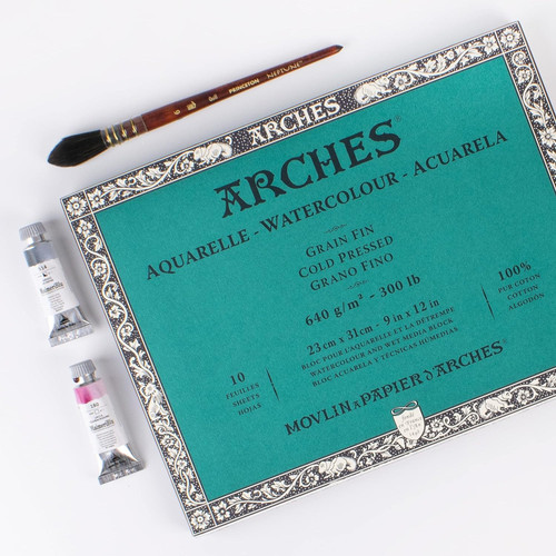 Arches Aquarelle Heavyweight Watercolor Block 9"x12"- 300lb, 10 Sheets - 5A002996-1GCNY
